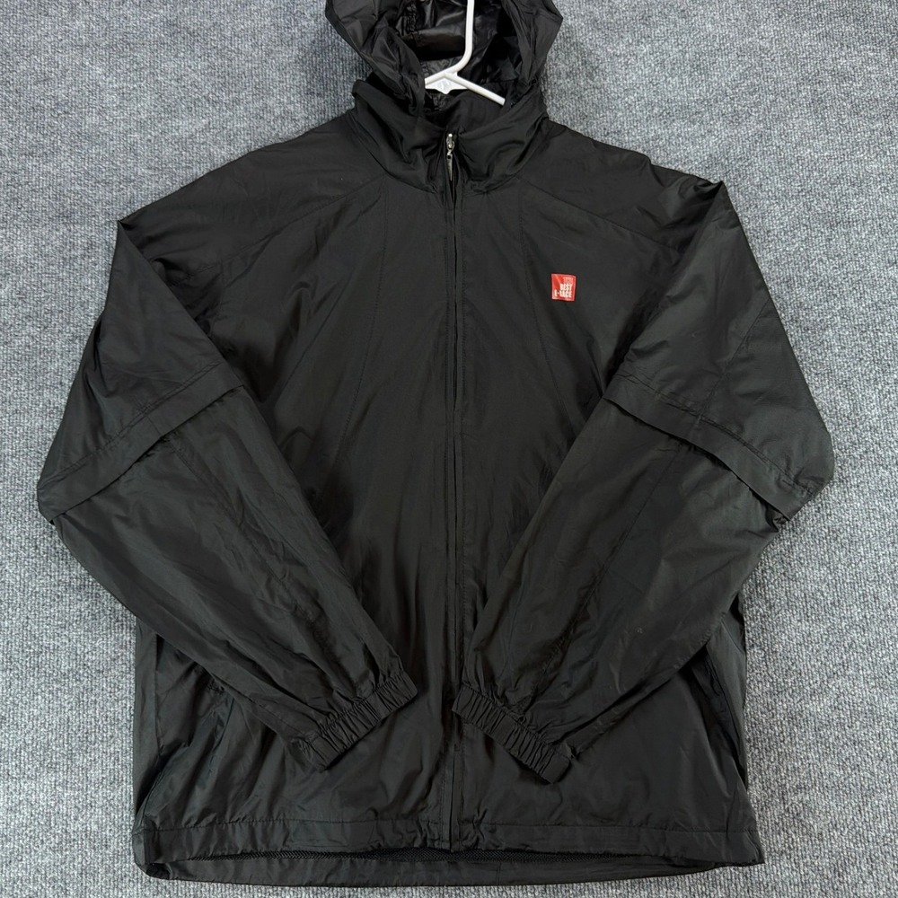 E.Race‎ Golf Collection Mens Black Hooded Windbreaker Jacket Size 100 Large L